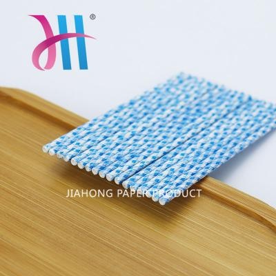 Cotonetes de algodão azul impressos personalizados em palitos de papel 2,45 x 70 mm

