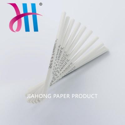 Bastão de papel doce transparente descartável personalizado 4,0 x 89 mm
