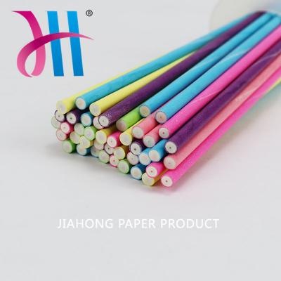 Bastões de papel doce biodegradável descartável de cor personalizada 3,5*150 mm
